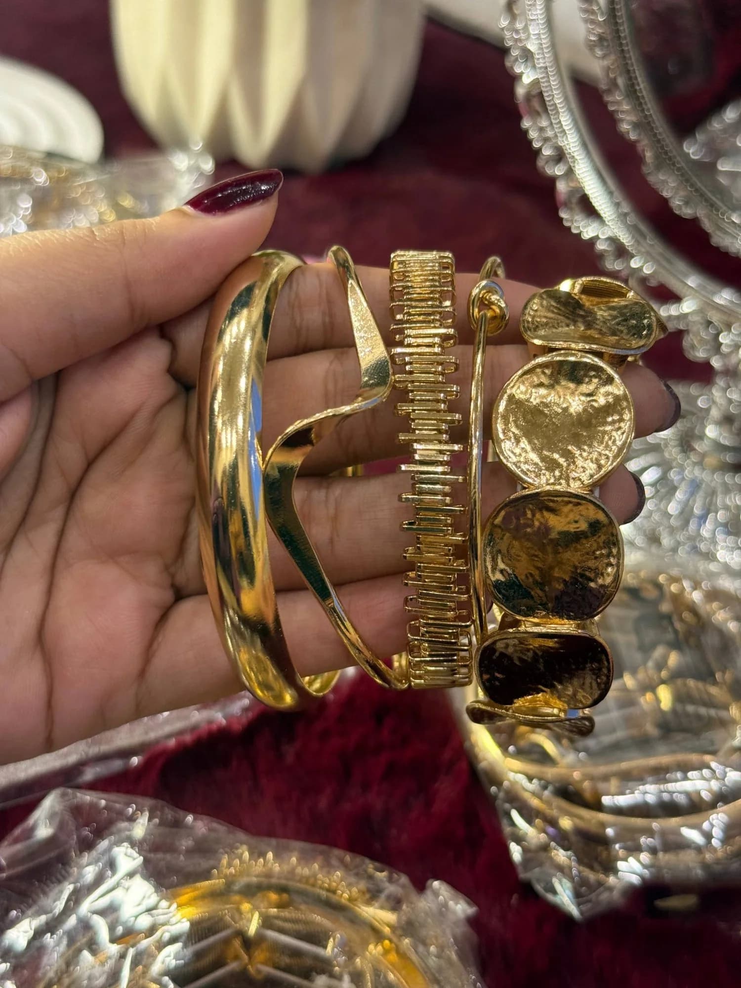 Golden 5-Piece Bracelet Set